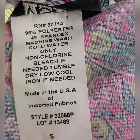 MSK - Geometric Multi-Colored Abstract Mini Dress Bell Sleeves - Picture 2 of 6